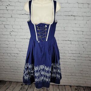 VTG Isola Trachten Couture Embroidered Dirndl Oktoberfest Dress Austria US L